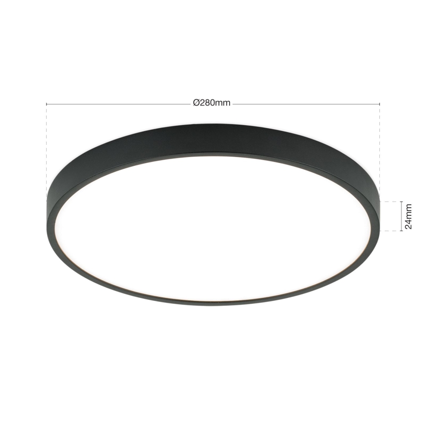LED taklampa BULLY LED/28W/230V diameter 28 cm svart