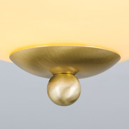 Taklampa LANDHAUS 1xE27/60W/230V diameter 21 cm mässing/beige