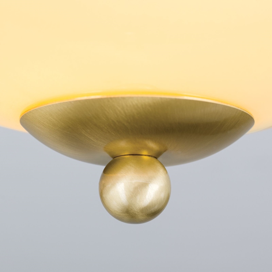 Taklampa LANDHAUS 1xE27/60W/230V diameter 21 cm mässing/beige