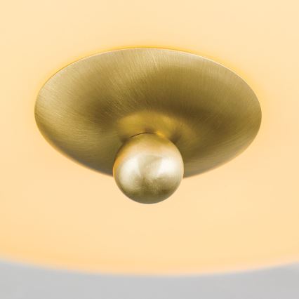 Taklampa LANDHAUS 3xE27/60W/230V diameter 35 cm mässing/beige
