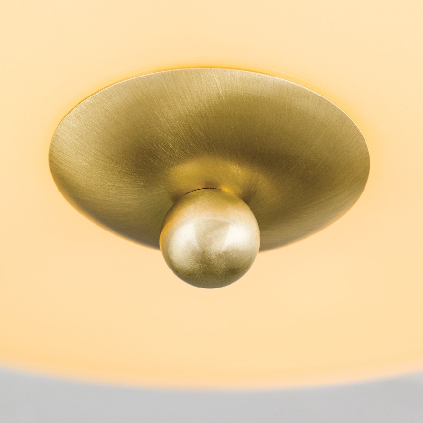 Taklampa LANDHAUS 3xE27/60W/230V diameter 35 cm mässing/beige