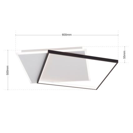 LED Dimbar taklampa EMANUEL LED/50W/230V vit/svart
