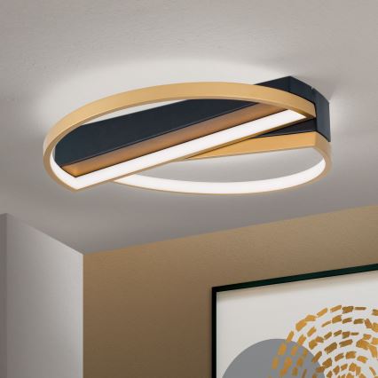 LED Dimbar taklampa OLGA LED/28W/230V guld/svart