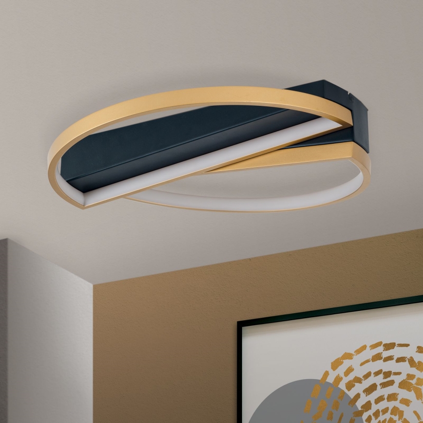LED Dimbar taklampa OLGA LED/28W/230V guld/svart