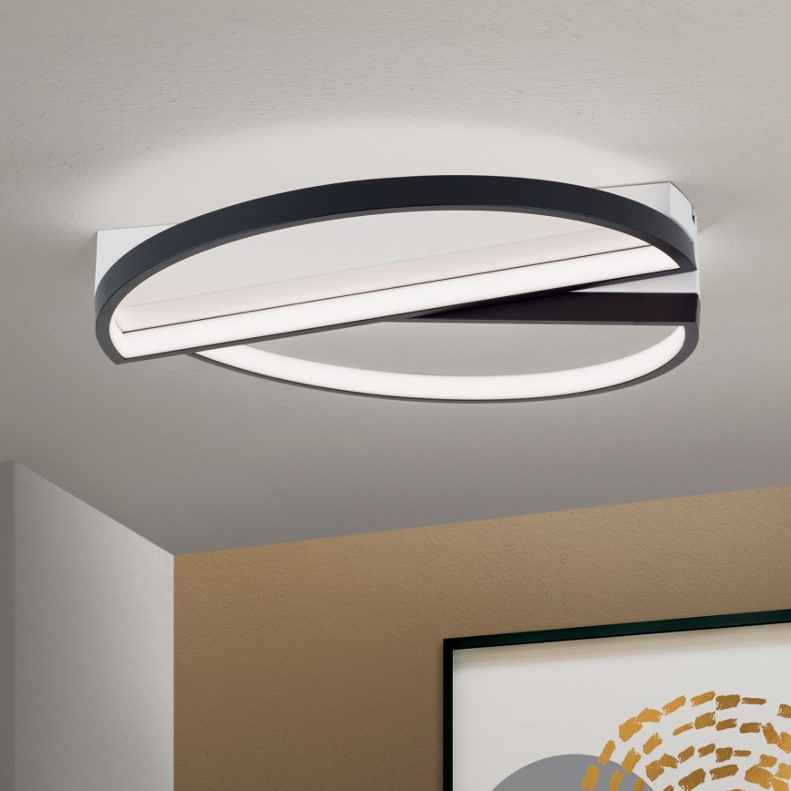 LED Dimbar taklampa OLGA LED/28W/230V svart/vit