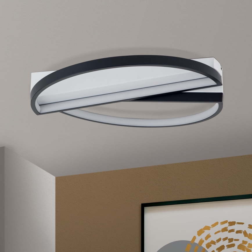 LED Dimbar taklampa OLGA LED/28W/230V svart/vit
