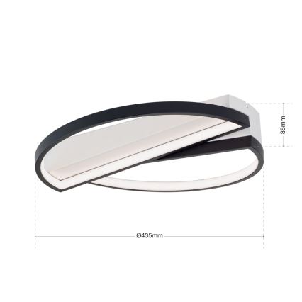 LED Dimbar taklampa OLGA LED/28W/230V svart/vit