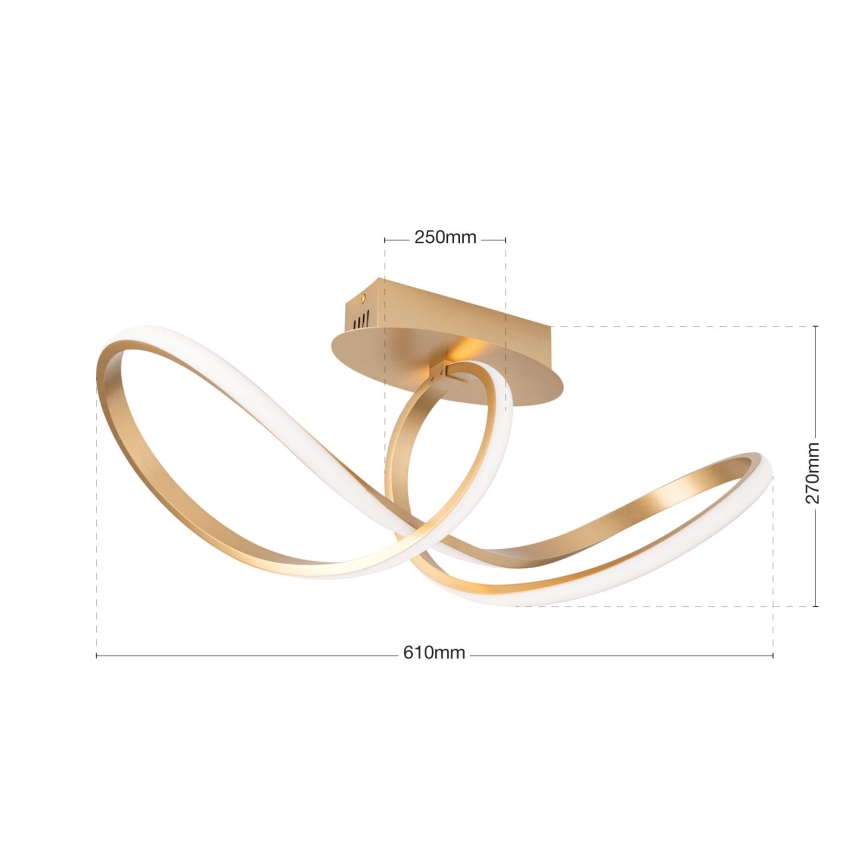 Dimbar LED ytmonterad ljuskrona CIRCUS LED/30W/230V guld