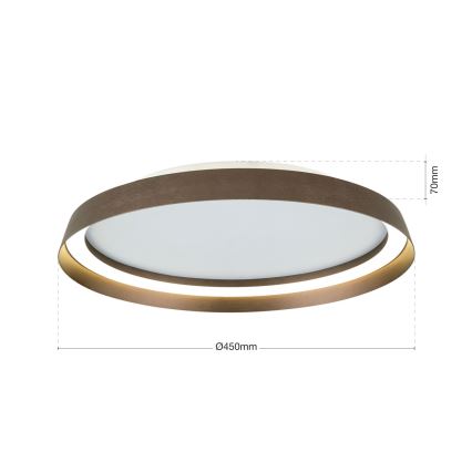 LED Dimbar taklampa MANTA LED/38W/230V 2700/3000/4000K diameter 45 cm brun