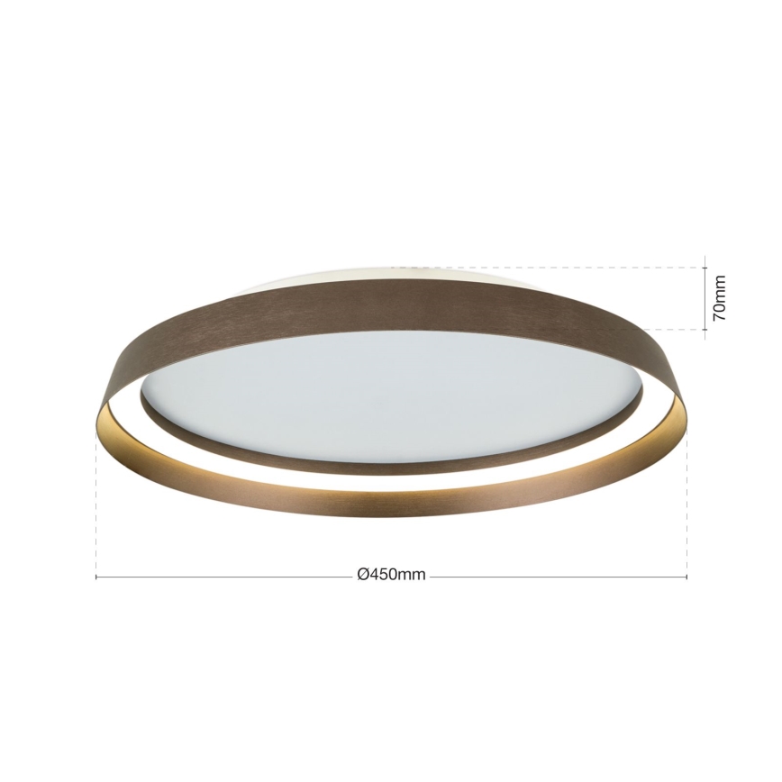 LED Dimbar taklampa MANTA LED/38W/230V 2700/3000/4000K diameter 45 cm brun