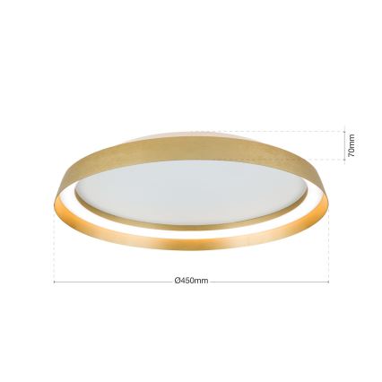 LED Dimbart taklampa MANTA LED/38W/230V 2700/3000/4000K Ø 45 cm guld