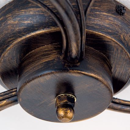 Ytmonterad ljuskrona SISI 3xE14/40W/230V diameter 60 cm brons/patina