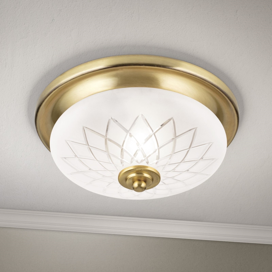 Taklampa PORTO 1xE27/40W/230V diameter 26 cm guld