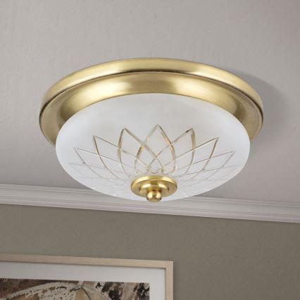 Taklampa PORTO 1xE27/40W/230V diameter 26 cm guld