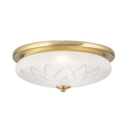Taklampa PORTO 2xE27/40W/230V diameter 37 cm guld