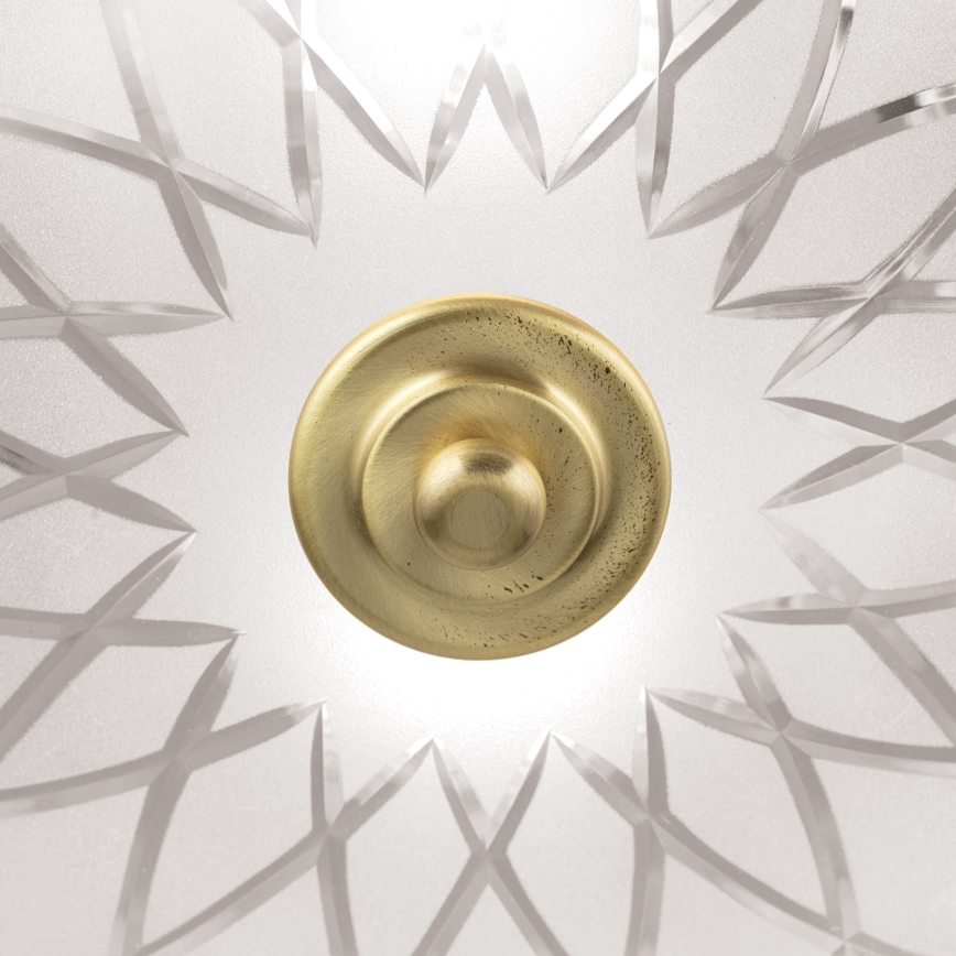 Taklampa PORTO 2xE27/40W/230V diameter 37 cm guld