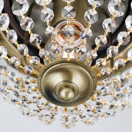 Vägglampa i kristall PLAFOND 1xE27/40W/230V diameter 26 cm brons