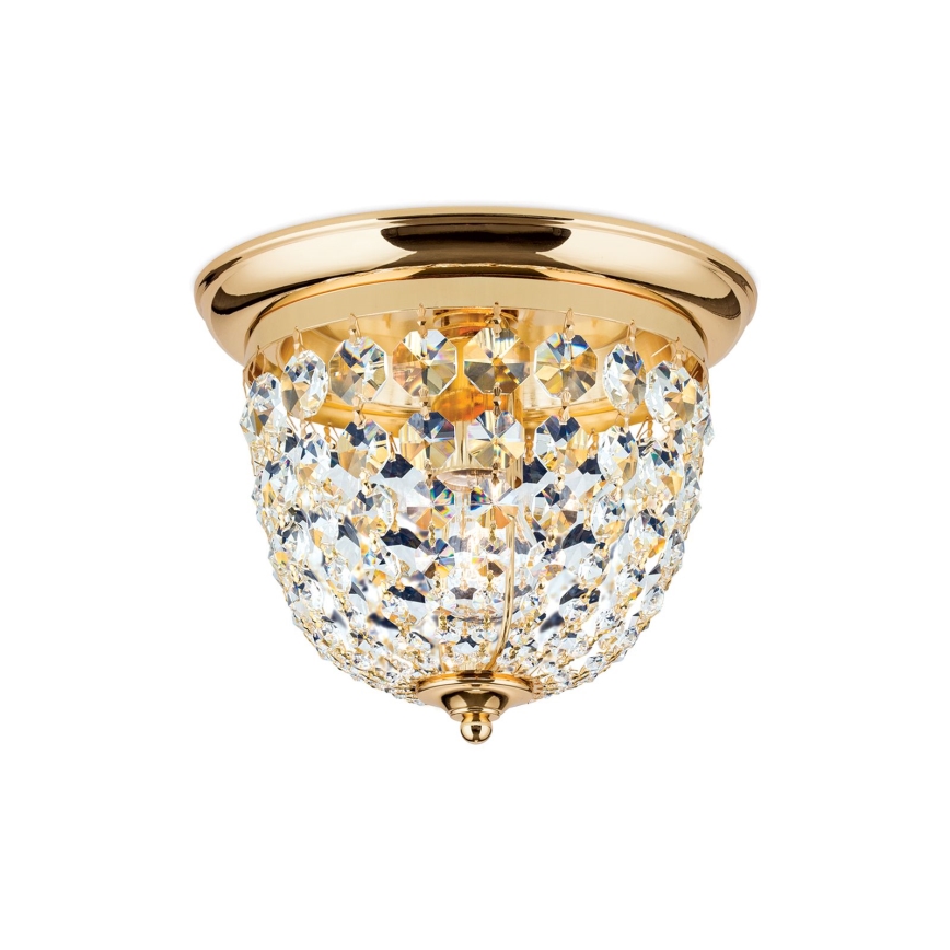 Vägglampa i kristall PLAFOND 1xE27/40W/230V diameter 26 cm guld