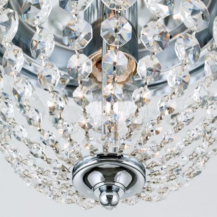 Vägglampa i kristall PLAFOND 1xE27/40W/230V diameter 26 cm skinande krom