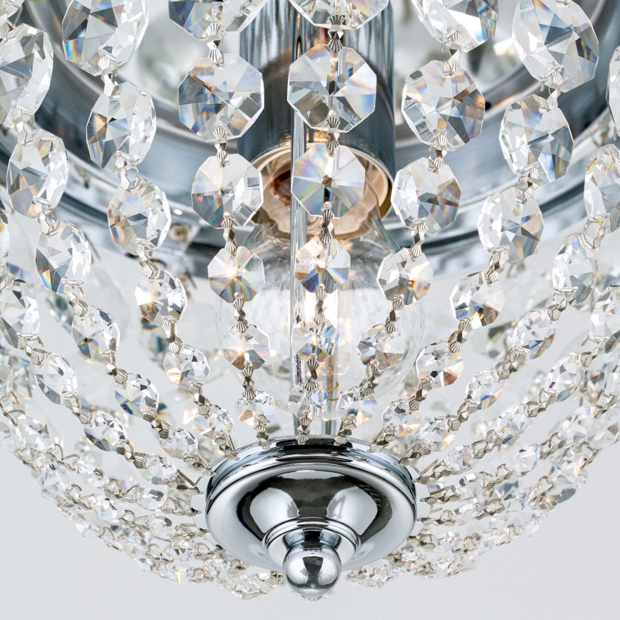 Vägglampa i kristall PLAFOND 1xE27/40W/230V diameter 26 cm skinande krom