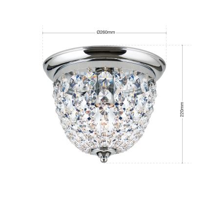 Vägglampa i kristall PLAFOND 1xE27/40W/230V diameter 26 cm skinande krom