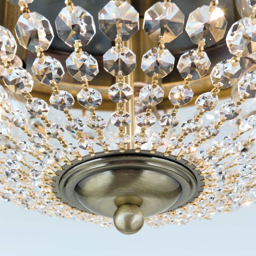 Vägglampa i kristall PLAFOND 6xE27/40W/230V diameter 47 cm brons