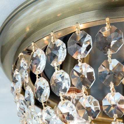 Vägglampa i kristall PLAFOND 6xE27/40W/230V diameter 47 cm brons