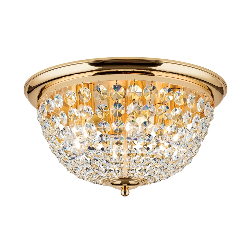 Vägglampa i kristall PLAFOND 6xE27/40W/230V diameter 47 cm guld