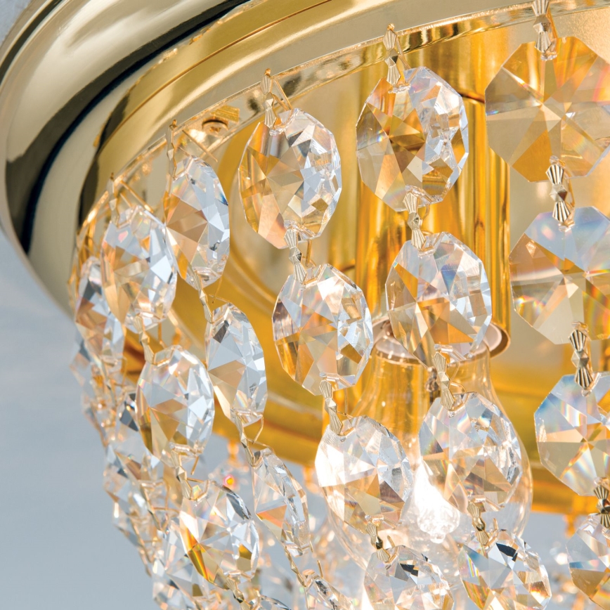 Vägglampa i kristall PLAFOND 6xE27/40W/230V diameter 47 cm guld
