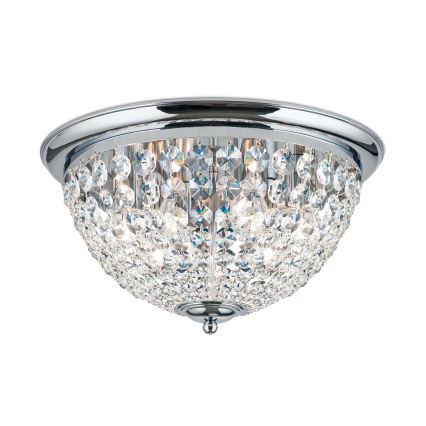 Vägglampa i kristall PLAFOND 6xE27/40W/230V diameter 47 cm skinande krom