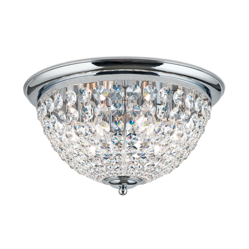 Vägglampa i kristall PLAFOND 6xE27/40W/230V diameter 47 cm skinande krom