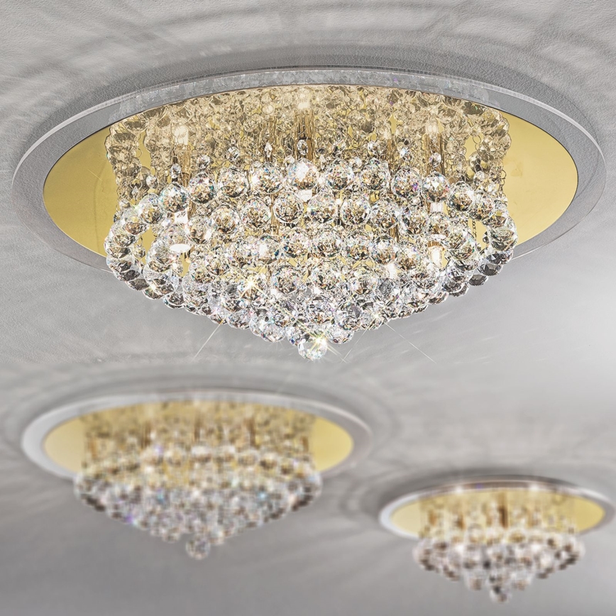 Vägglampa i kristall GLORIA 9xG9/40W/230V diameter 62 cm guld