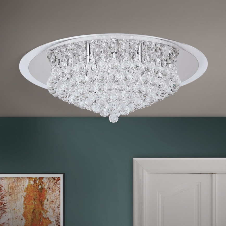 Vägglampa i kristall GLORIA 9xG9/40W/230V diameter 62 cm genomskinlig/skinande krom