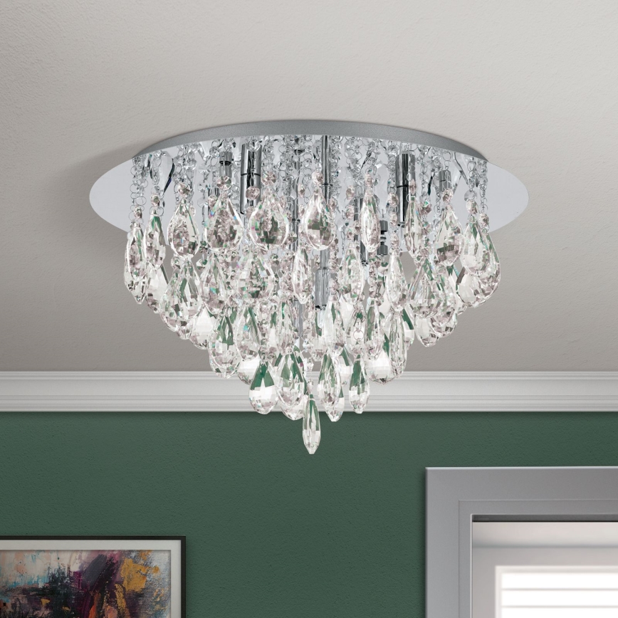 Vägglampa i kristall CELESTE 6xG9/40W/230V diameter 45 cm skinande krom
