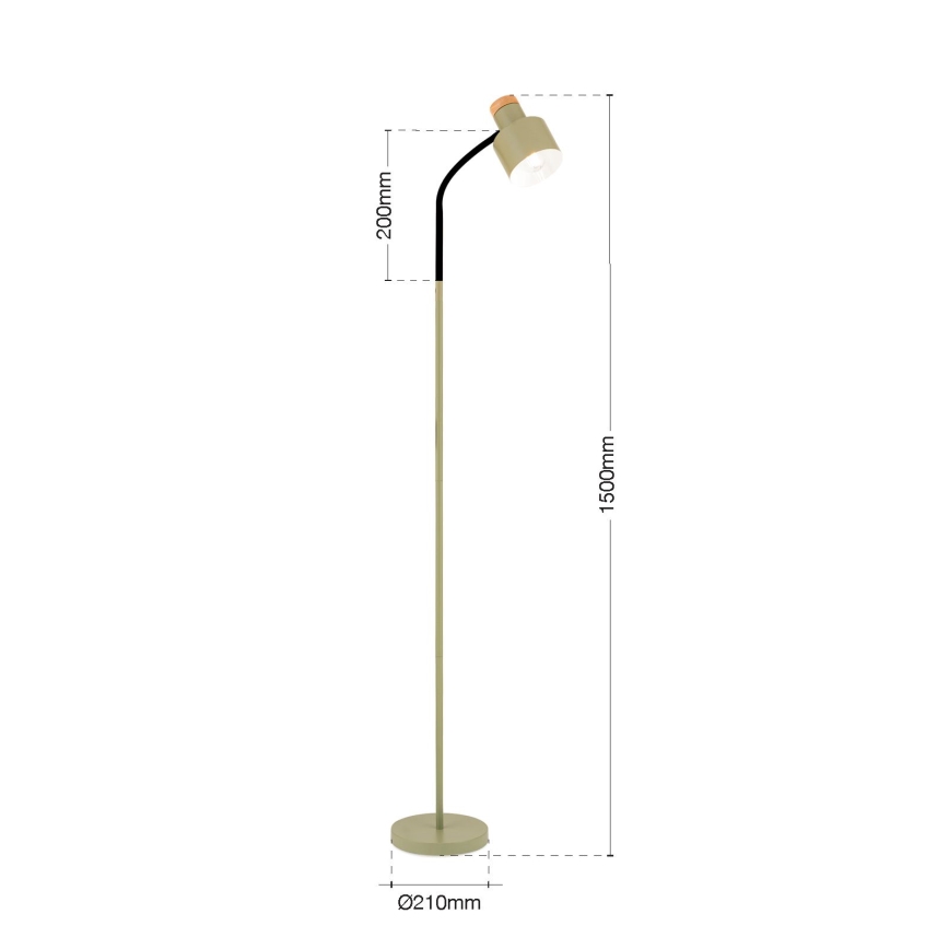 Golvlampa GILI 1xE27/40W/230V grön