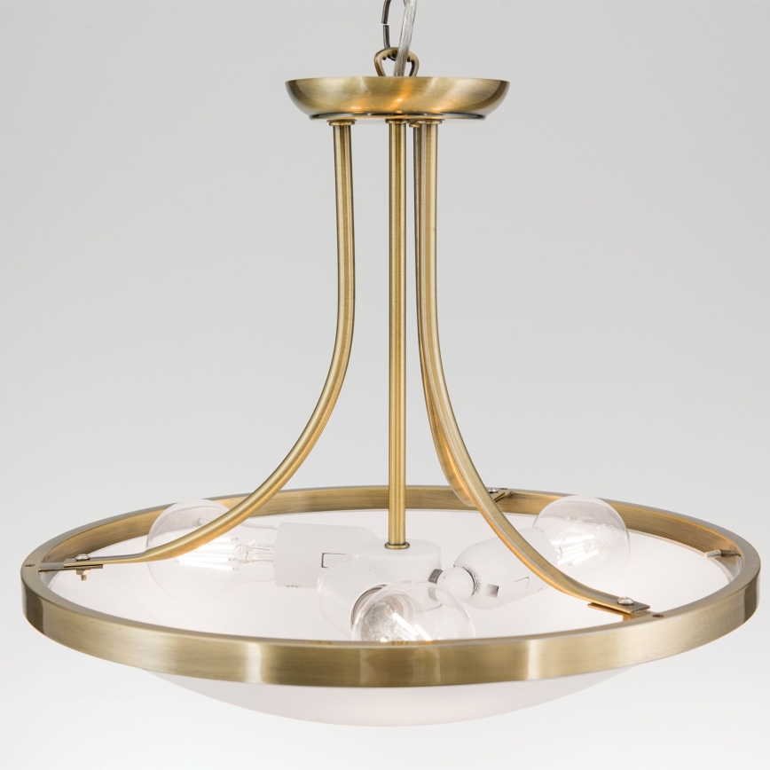 Ljuskrona på kedja AIDA 3xE27/60W/230V diameter 39,5 cm mässing