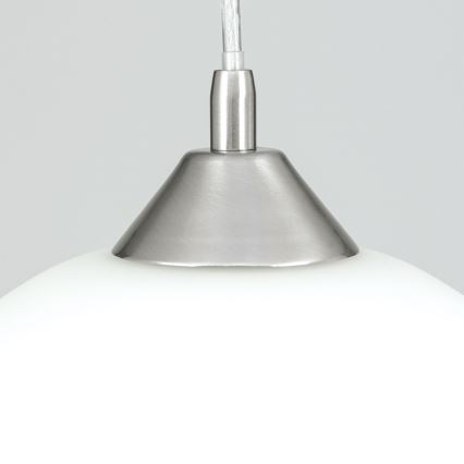Ljuskrona med textilsladd GRADO 1xE27/60W/230V diameter 40 cm matt krom