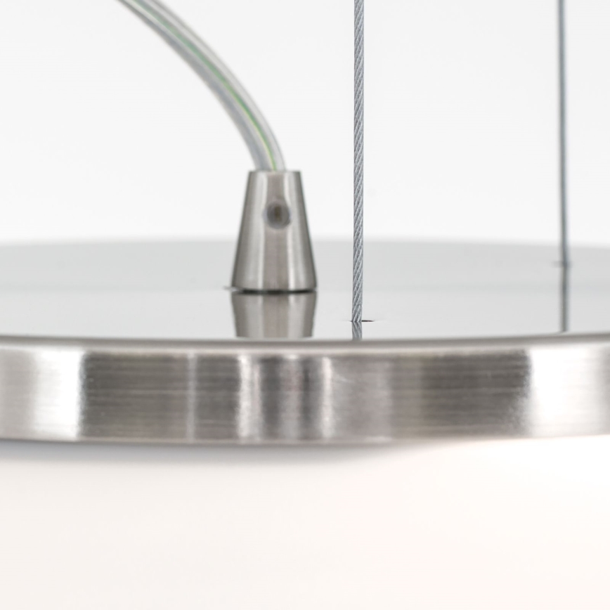 Ljuskrona med textilsladd BLANC 2xE27/60W/230V diameter 49 cm matt krom