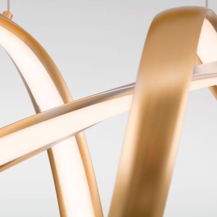 LED ljusreglerad ljuskrona på textilsladd CIRCUS LED/36W/230V guld