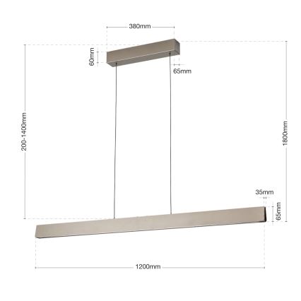 LED Dimbart taklampa TARA LED/44W/230V 2700/3800/4500/5700K mattkrom