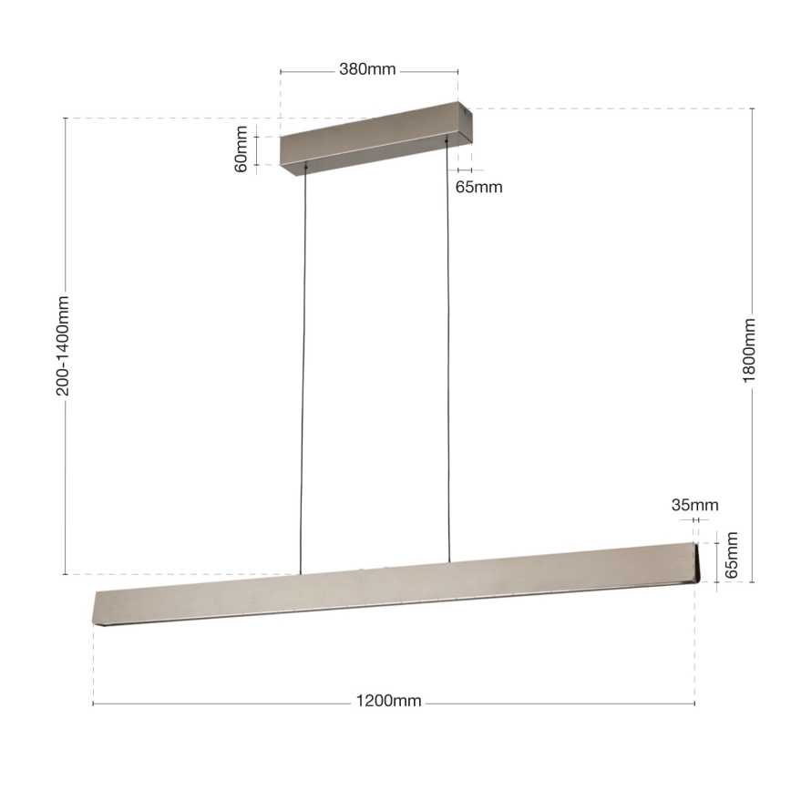 LED Dimbart taklampa TARA LED/44W/230V 2700/3800/4500/5700K mattkrom