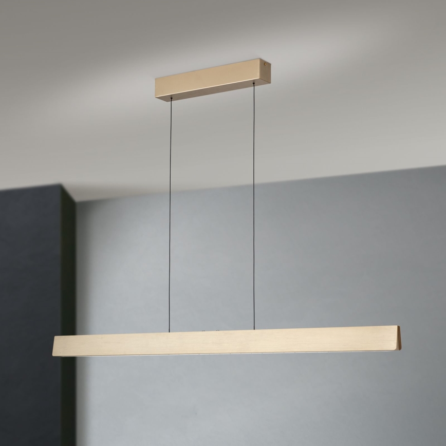 LED ljusreglerad ljuskrona på textilsladd TARA LED/44W/230V 2700/3800/4500/5700K guld