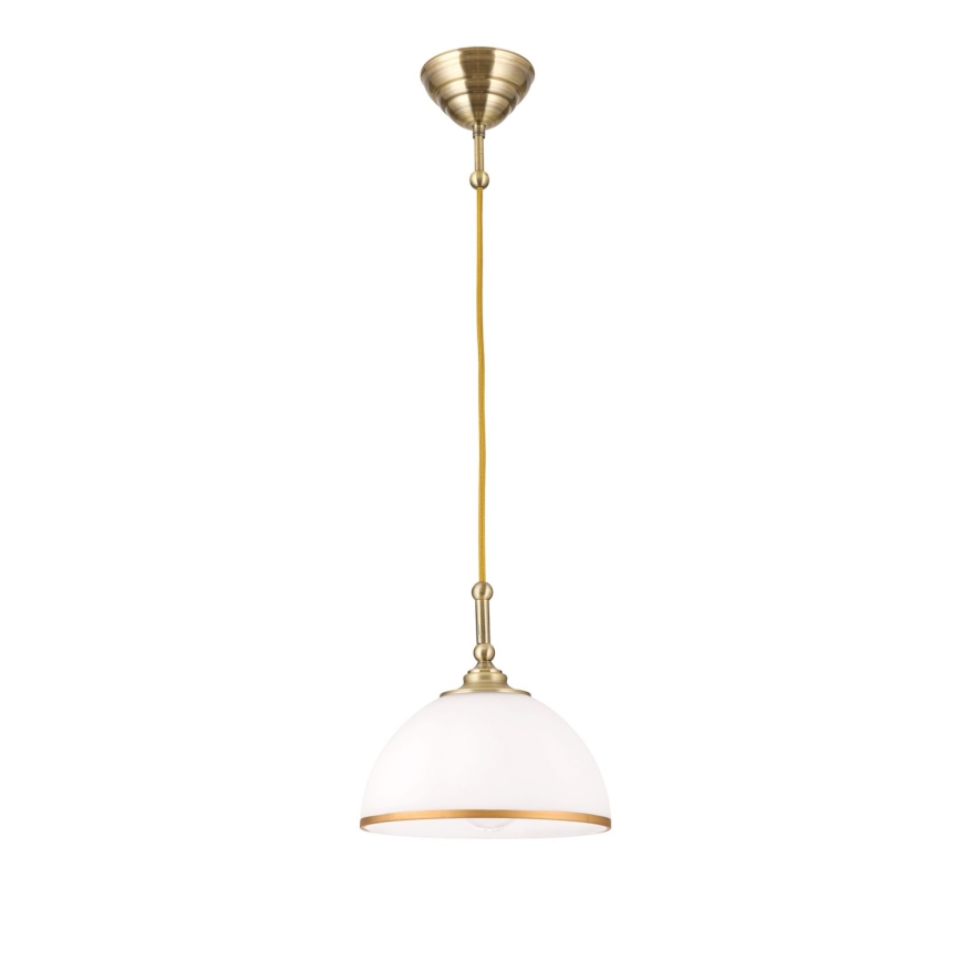 Ljuskrona med textilsladd OLD LAMP 1xE27/40W/230V vit/mässing