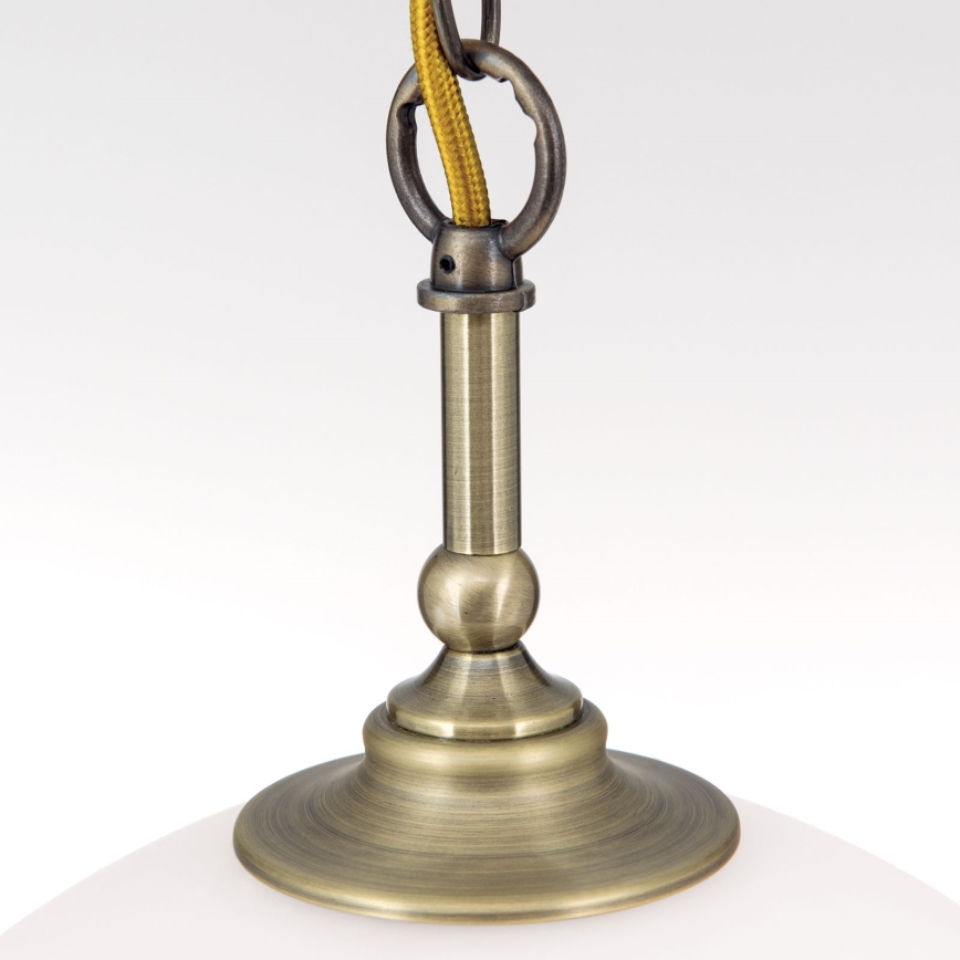 Ljuskrona på kedja OLD LAMP 1xE27/40W/230V diameter 30 cm vit/mässing