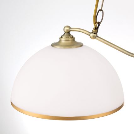 Ljuskrona på kedja OLD LAMP 2xE27/40W/230V vit/mässing