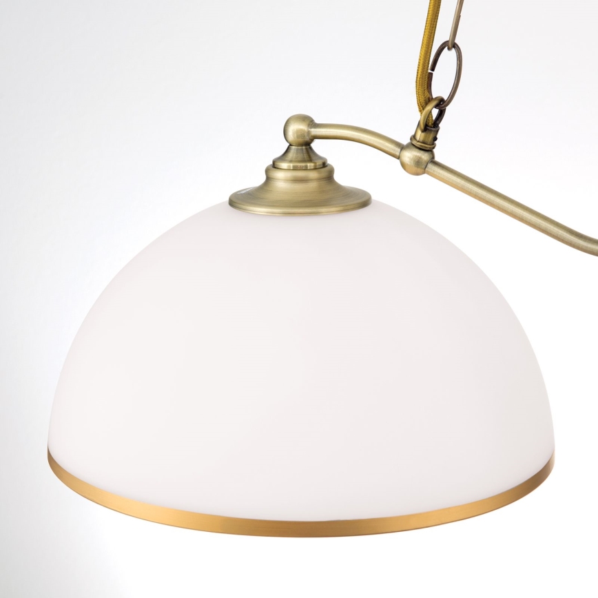 Ljuskrona på kedja OLD LAMP 2xE27/40W/230V vit/mässing