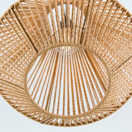 Ljuskrona med textilsladd JUNGLE 1xE27/40W/230V diameter 31 cm hampa