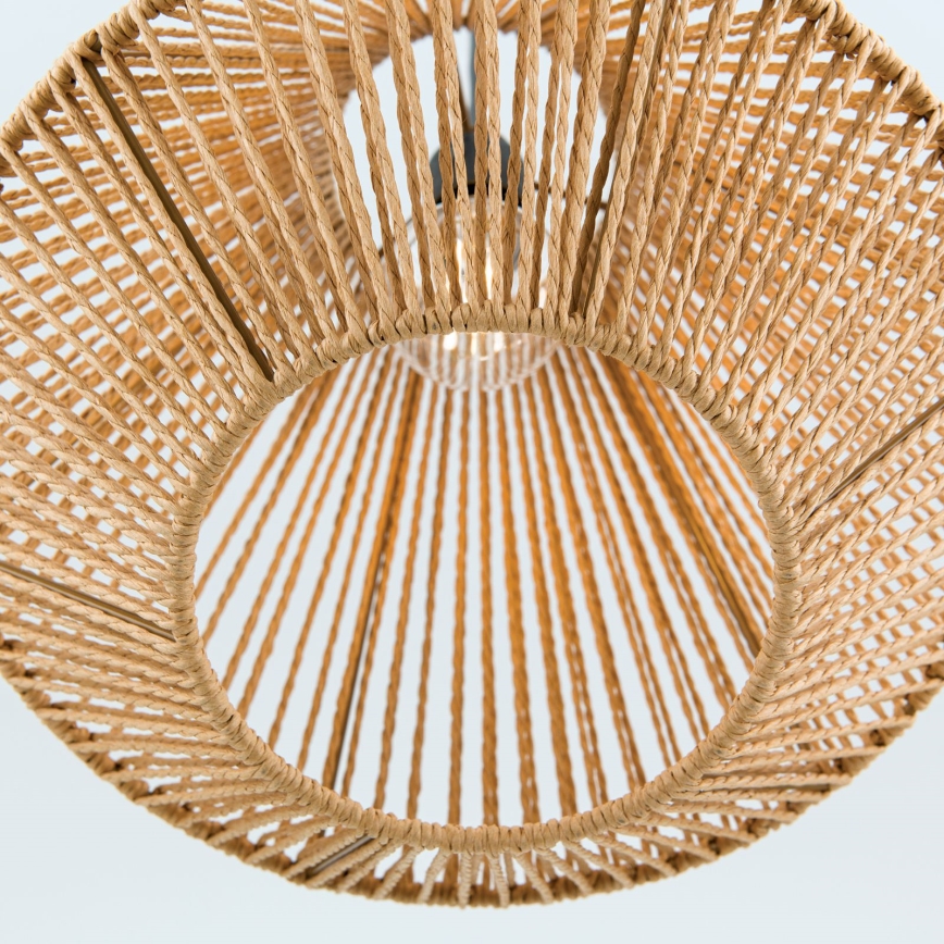 Ljuskrona med textilsladd JUNGLE 1xE27/40W/230V diameter 31 cm hampa