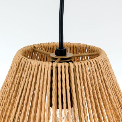 Ljuskrona med textilsladd JUNGLE 1xE27/40W/230V diameter 31 cm hampa