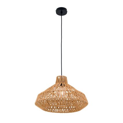 Ljuskrona med textilsladd BASKET 1xE27/40W/230V diameter 40 cm hampa